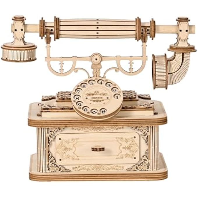 ACESOME 3D WOODEN PUZZLE ADULTS, RETRO PHONE MODEL KIT, WOODEN MODELS BUILDING KITS, 136 PIECES CRAFT SETS GIFT FOR ADULTS AND TEENAGERS, DIY CHRISTMAS BIRTHDAY GIFTS - Image 1